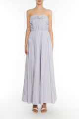 true Decadence Gracie Icy Lilac Grey Pleated Twist Front Maxi Dress