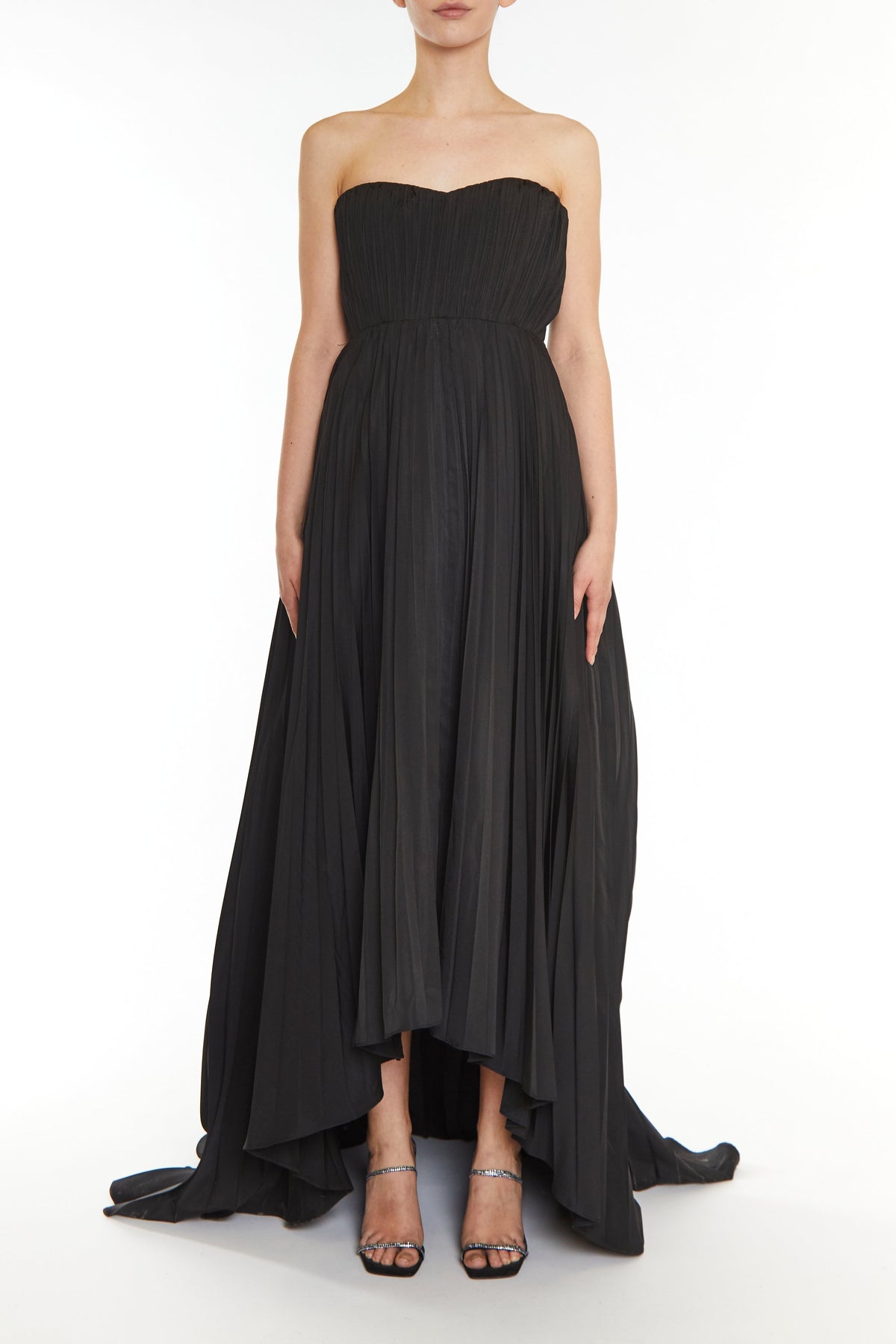 True Decadence Black Reign Hi-Low Bandeau Dress