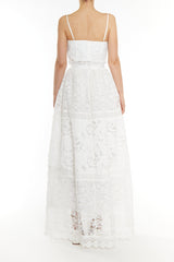 true Decadence Melissa Co-ord White Patchwork Lace Corset Style Crop Top