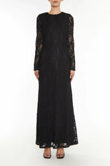True Decadence Black Siena Lace Maxi Dress