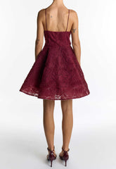 True Decadence Burgundy Zoya Sculpted Mini Dress