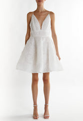 True Decadence White Eloise Sculpted Mini Dress