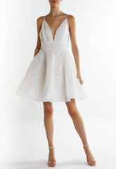 True Decadence White Eloise Sculpted Mini Dress