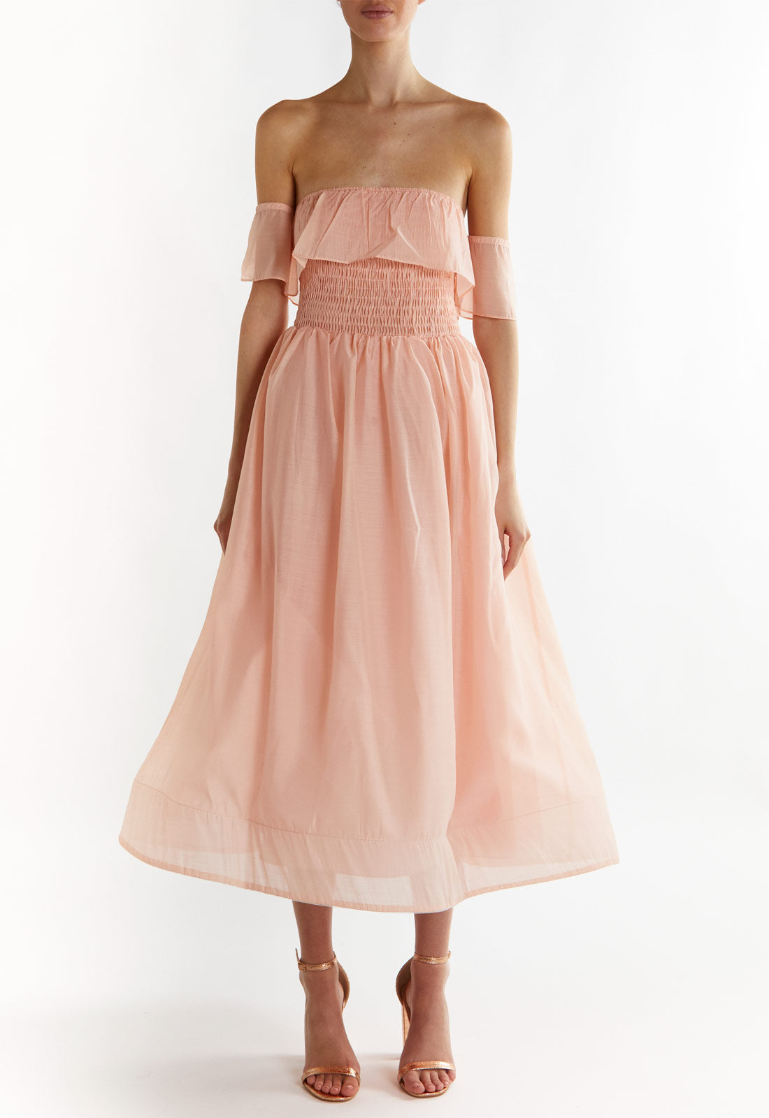True Decadence Dusty Pink Emely Bandeau Midi Dress