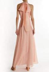 True Decadence Dusty-Peach Cynthia Halter-Neck Maxi Dress
