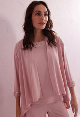 Samantha Jane Pink 3 Piece Trouser Suit