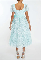 True Decadence Alice Aqua Organza Peplum Midaxi Dress
