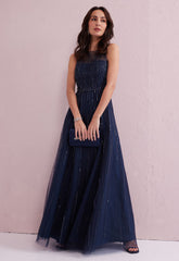 Samantha Jane Navy Angel Embellished Gown