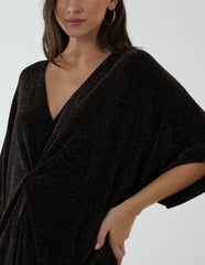 Twist Front Metalic Top