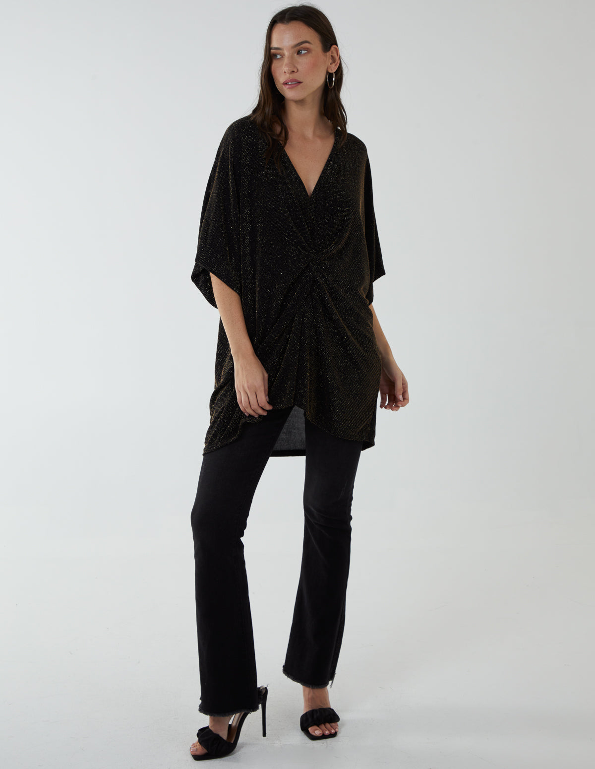 Twist Front Metalic Top