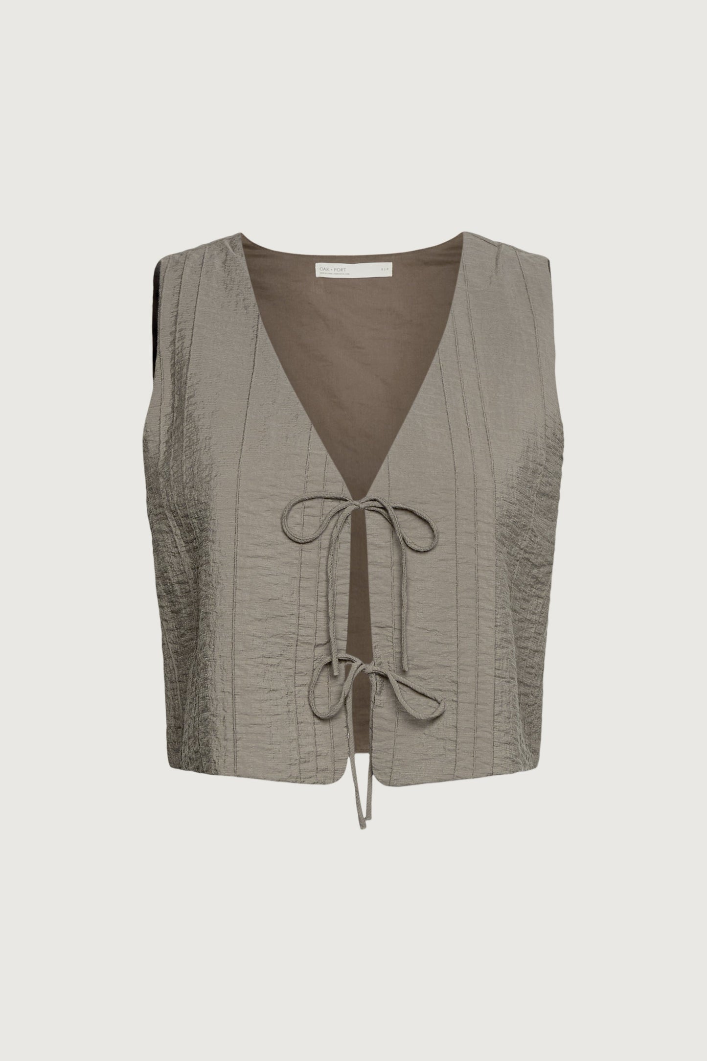 GAUZE TIE FRONT KNIT TANK TOP