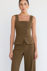 SQUARE NECK SUITING VEST