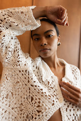 CROCHET BUTTON UP SHIRT