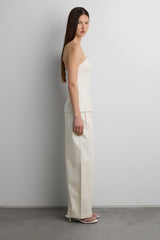 WOVEN TWILL TUBE TOP