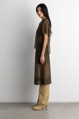 ORGANZA SHEER BACK SLIT TOP