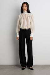 BLOUSE WITH TIE NECK DETAIL