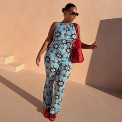 Blue Sun Foldover Trouser