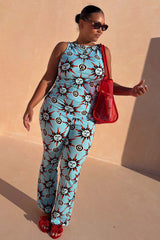Blue Sun Foldover Trouser