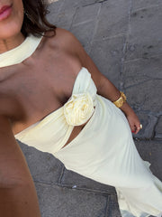 Pastel Yellow with Flower Dress