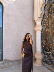 Triana Dress in Brown