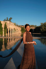 Paloma Dress in Brown