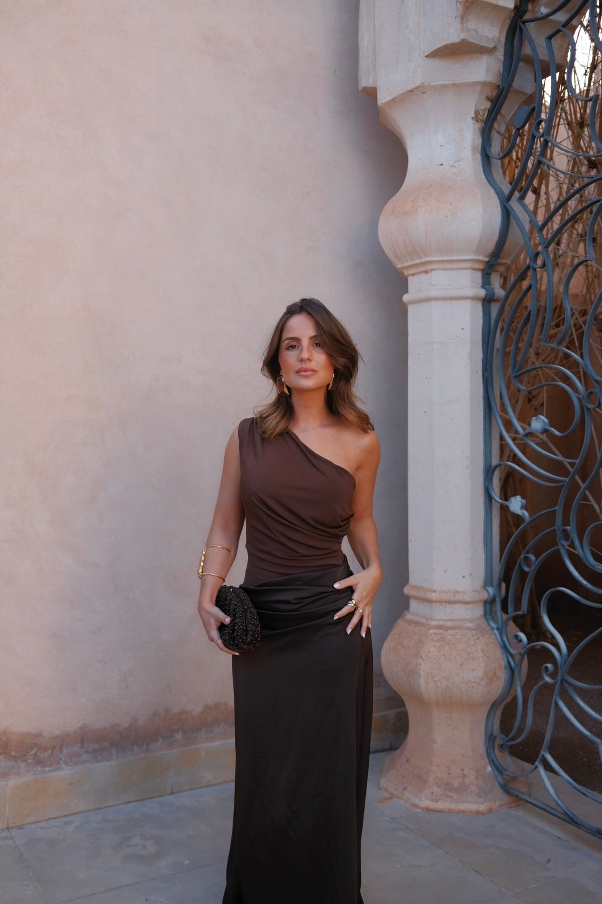 Amira Dress in Brown