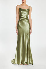 True Decadence Pippa Sage Green Bridesmaid Cowl-Neck Slip Dress