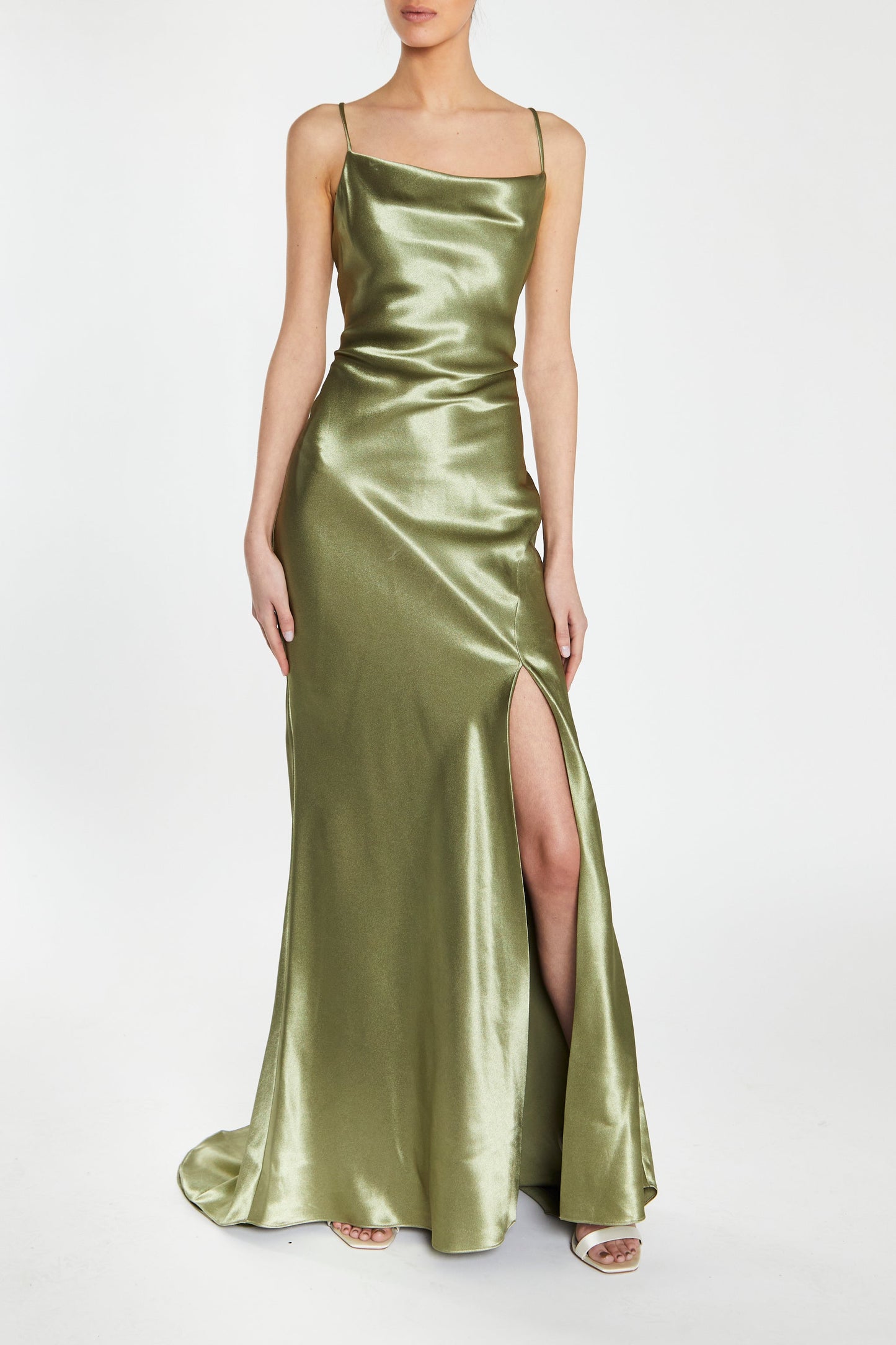 True Decadence Pippa Sage Green Bridesmaid Cowl-Neck Slip Dress
