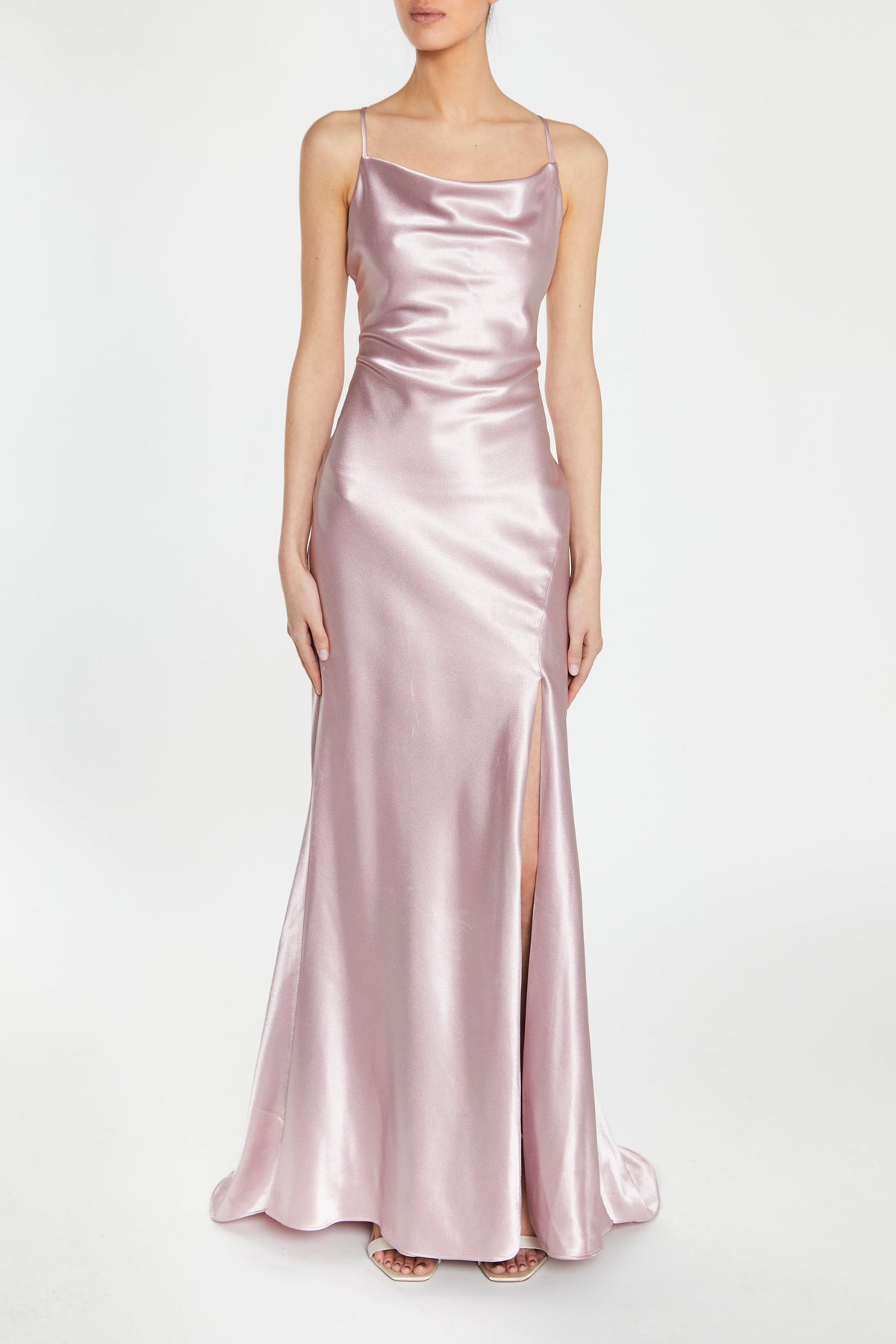 true Decadence Pippa Dusty Pink Bridesmaid Cowl-Neck Slip Dress