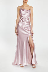 true Decadence Pippa Dusty Pink Bridesmaid Cowl-Neck Slip Dress