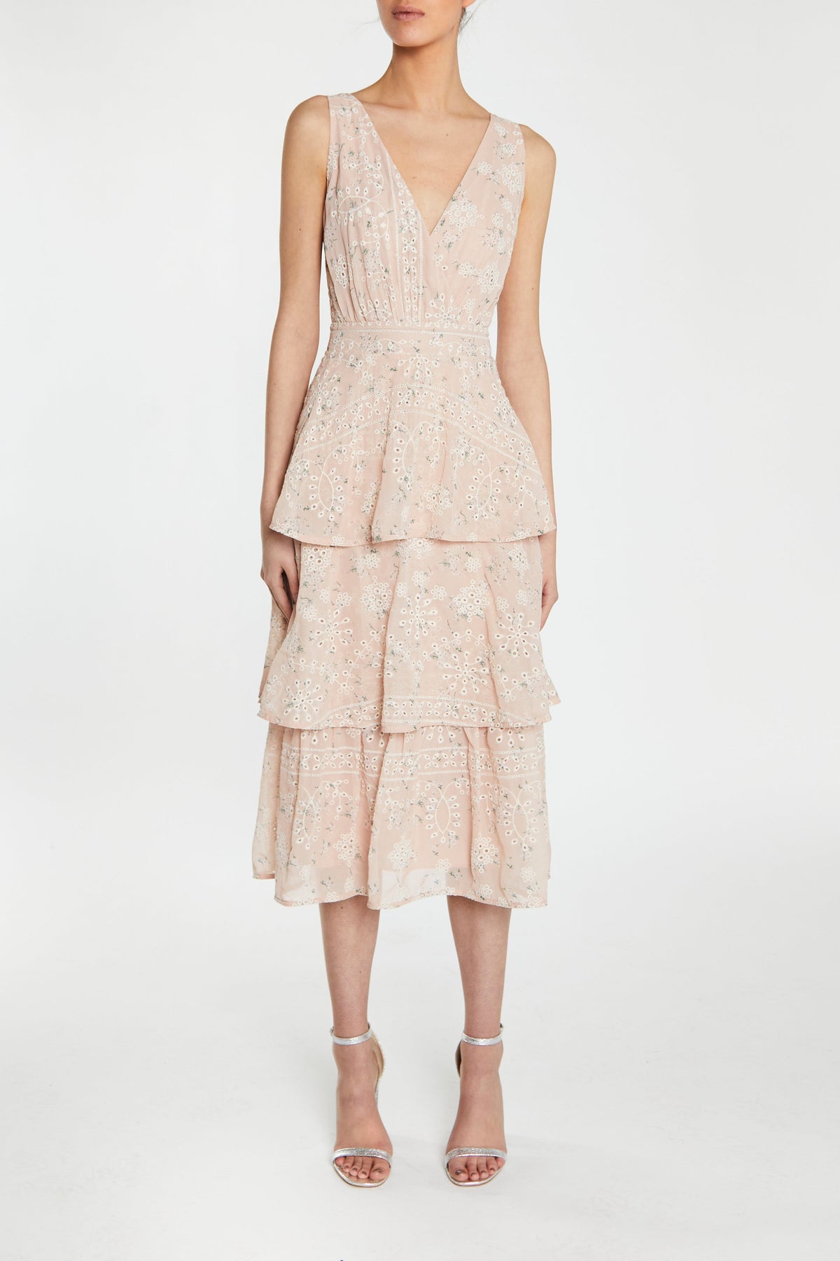 True Decadence Clara Nude-Floral Lace Dress