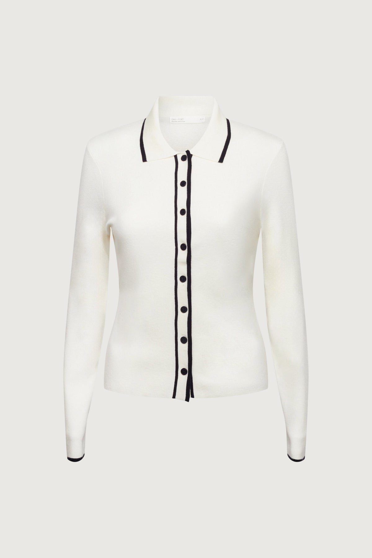 CONTRAST TRIM BUTTON FRONT COLLARED CARDIGAN