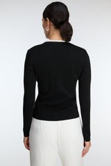 LACE TRIM BUTTON FRONT CARDIGAN