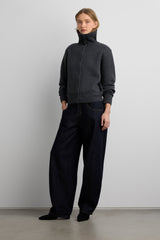 HIGH COLLAR BUTTON FRONT CARDIGAN