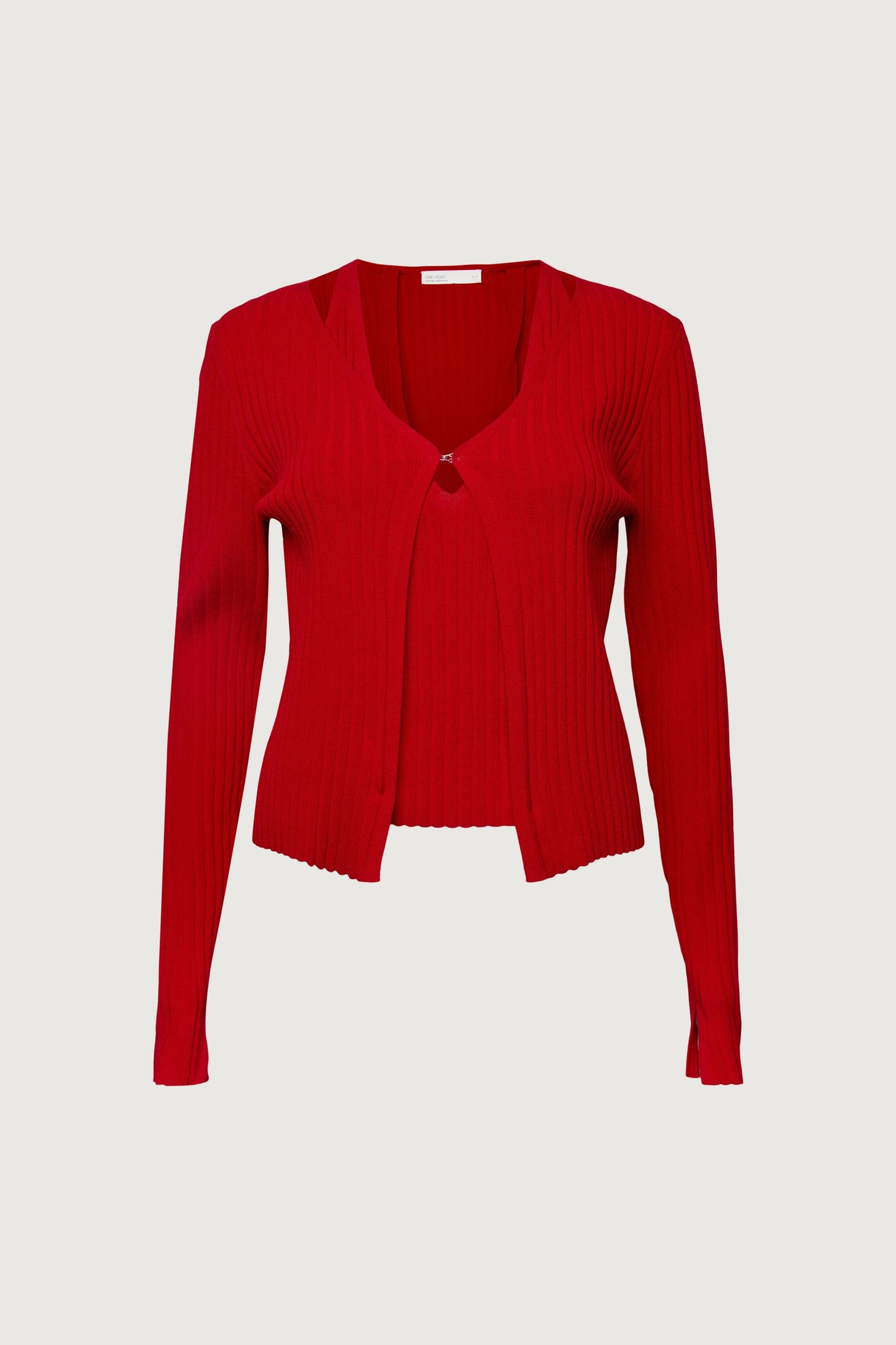 LAYERED EFFECT HALTER CARDIGAN