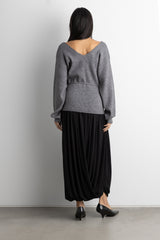 V-NECKLINE CARDIGAN WITH WAIST TIE