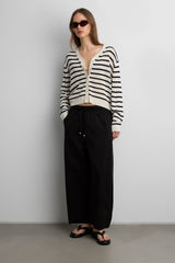 V-NECK STRIPED CARDIGAN