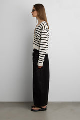 V-NECK STRIPED CARDIGAN