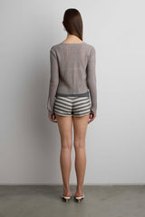 SHEER CARDIGAN WITH TIE FRONT