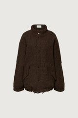 OVERSIZED BOUCLE JACKET WITH SNAP DETAIL