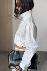 POLKA DOT FUNNEL NECK JACKET