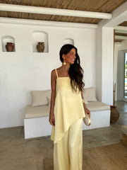 Butter Yellow Satin Set