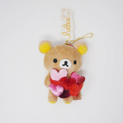 2015 Rilakkuma Hearts Plush Keychain - Heartful Theme - San-X