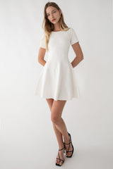 RIBBED SHORT SLEEVE MINI DRESS