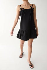 POPLIN MINI DRESS WITH BOW DETAILS
