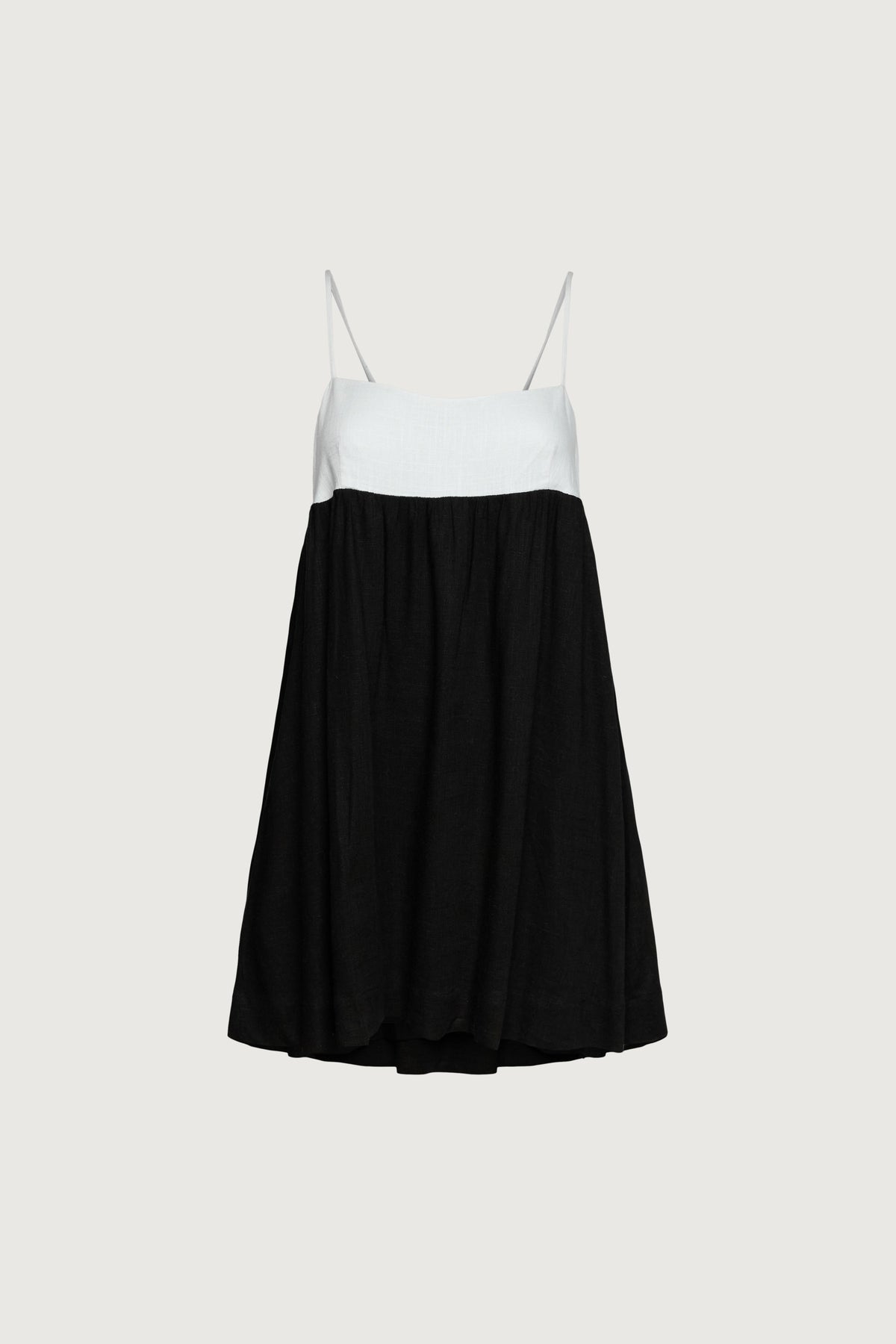 CONTRAST BABYDOLL MIDI DRESS