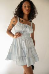 RUCHED MINI TIERED DRESS