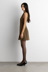 BOAT NECK MINI DRESS WITH POCKETS