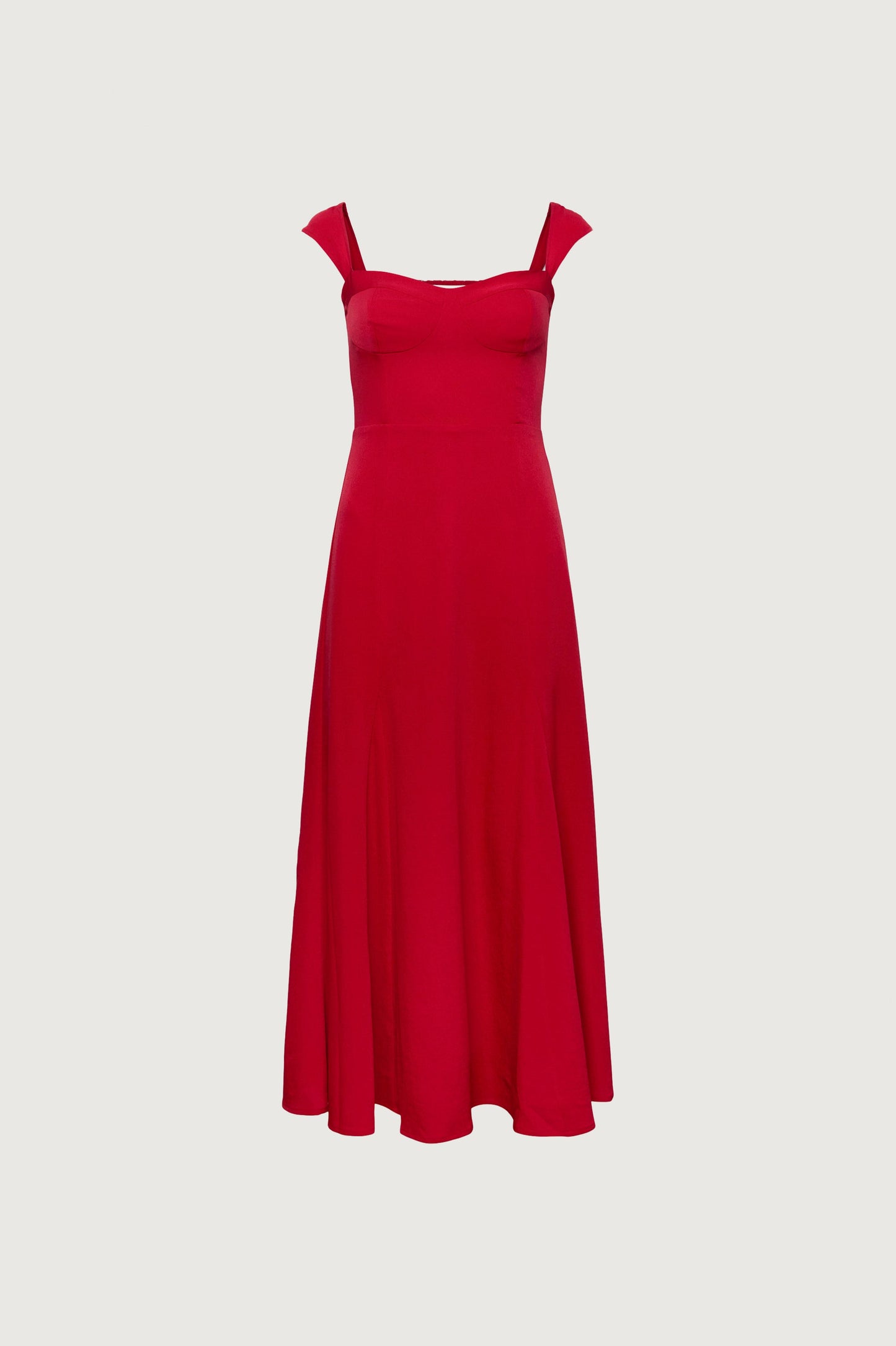 SWEETHEART NECKLINE CORSET MIDI DRESS