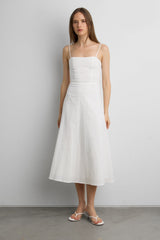 LINEN BLEND MIDI DRESS